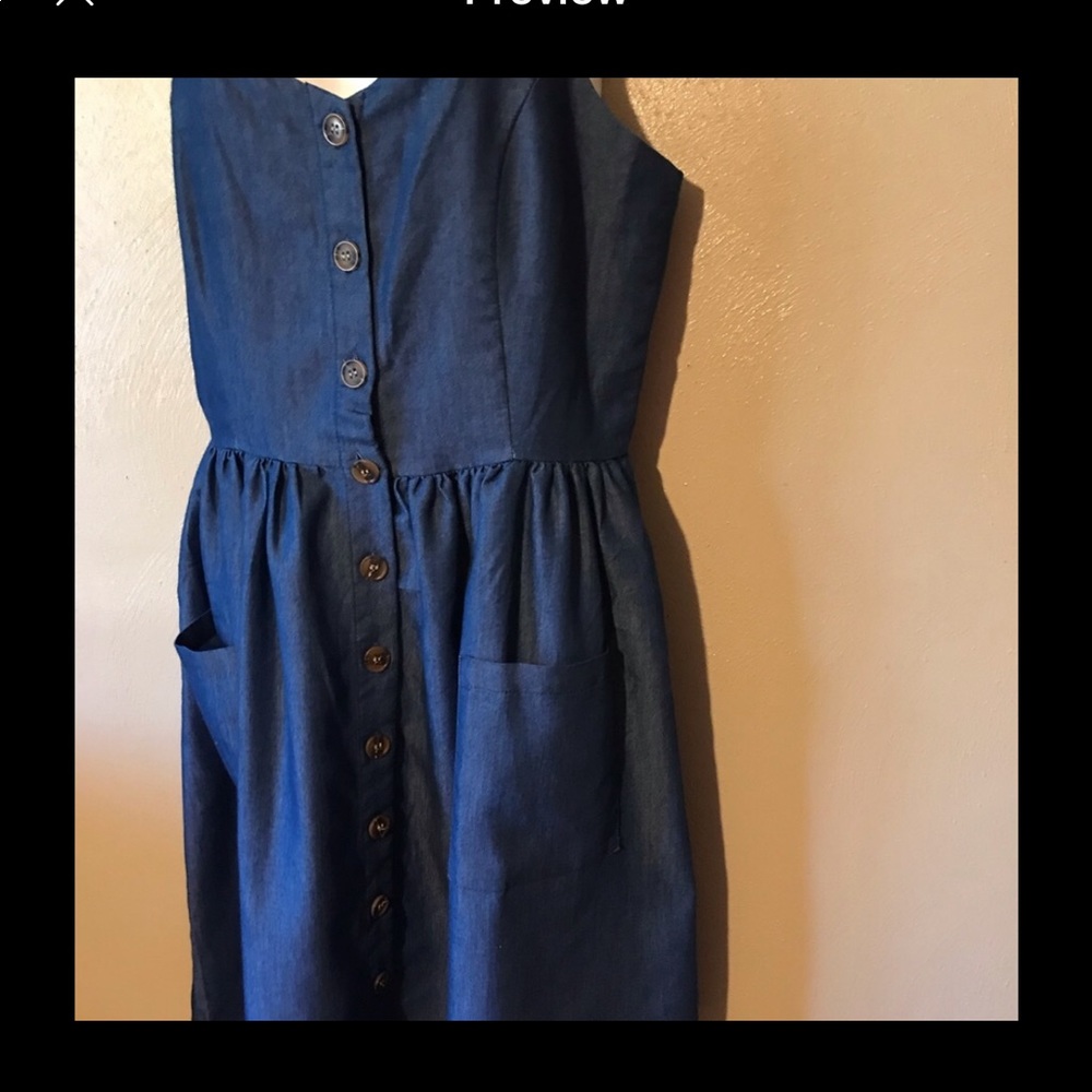 Robert Louis denim dress w/pockets size M - Picture 3 of 4